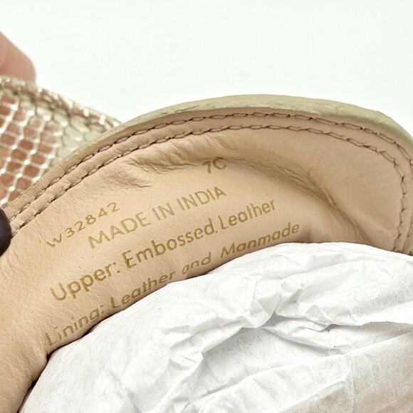 Cole Haan Womens Lana Lux Penny Loafers US 7 Wide Gold Snake Print Leather NIB - Picture 12 of 12